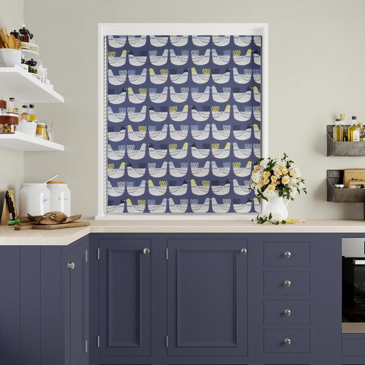 Cluck Cluck Ochre Made To Measure Roman Blind -  - Ideal Textiles