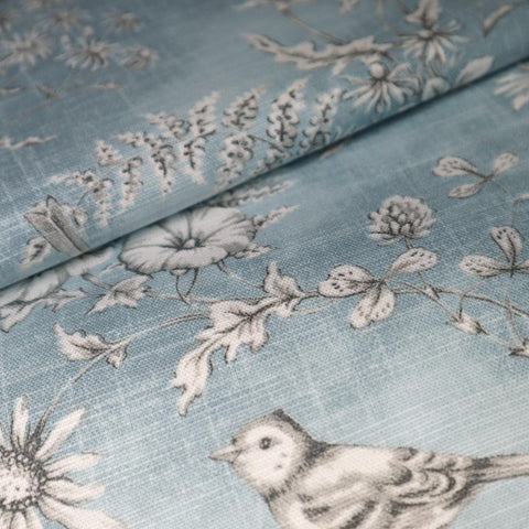 Finch Toile Delft Made To Measure Roman Blind -  - Ideal Textiles