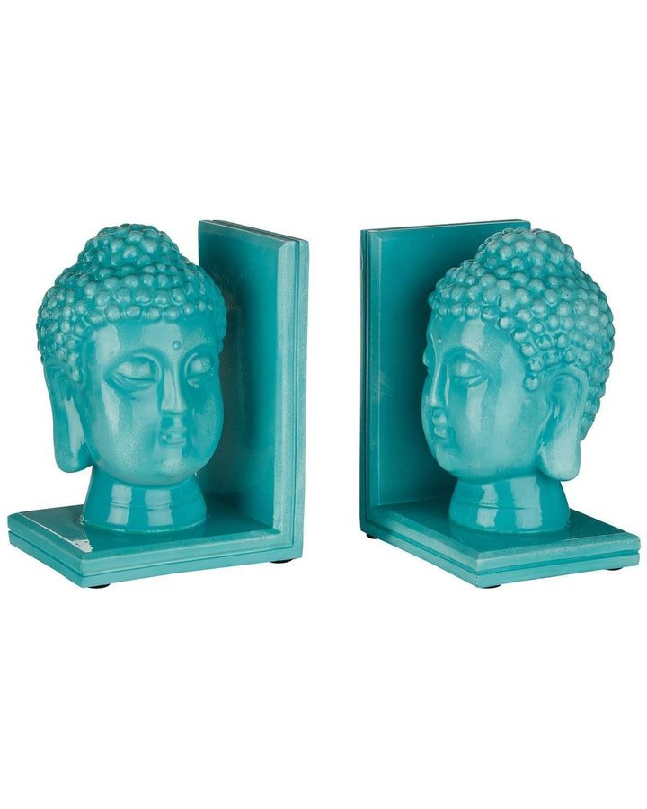 Turquoise Buddha Head Bookends - Ideal