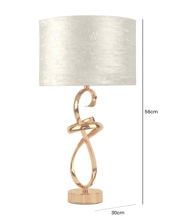 Vortex Gold Ivory Velvet Table Lamp - Ideal