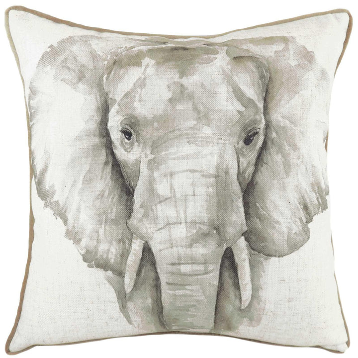 Safari Elephant Watercolour Painting Print Cushion Covers 17'' x 17'' -  - Ideal Textiles