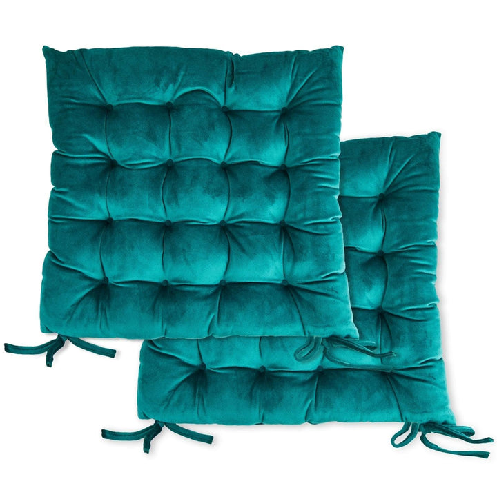 Holland Plush Velvet Emerald Kitchen & Dining Seat Pad -  - Ideal Textiles