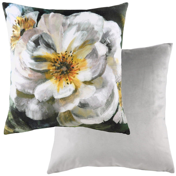 Winter Florals English Rose White Filled Cushions 17'' x 17'' - Polyester Pad - Ideal Textiles