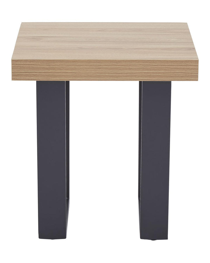 Paris Natural Wood Side Table with Black Metal Legs - Ideal