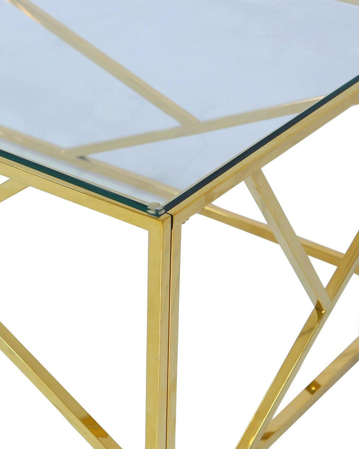 Tetra Gold Glass Coffee Table - Ideal