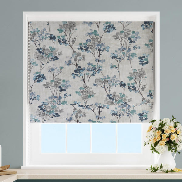 Amelia Teal Made To Measure Roman Blind Blinds Style Furnishings   