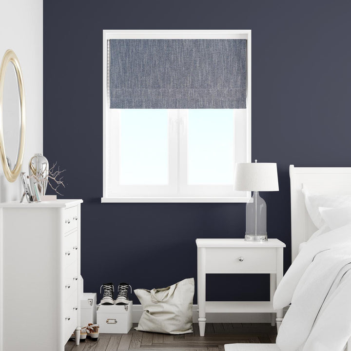 Sanday Navy Made to Measure Roman Blind -  - Ideal Textiles