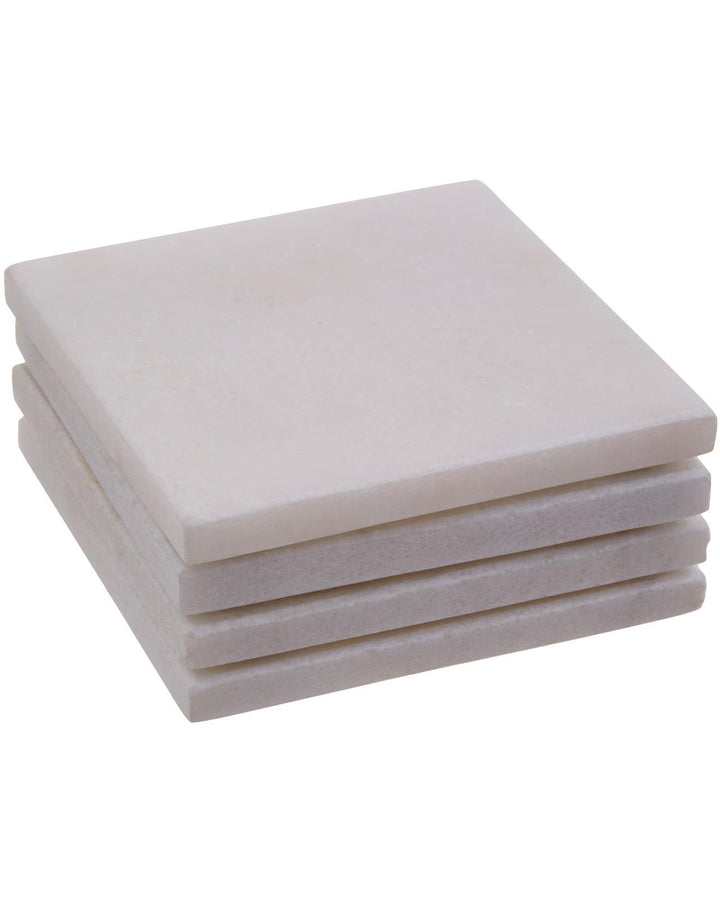 Set of 4 Classic Square Marble Coasters - Ideal