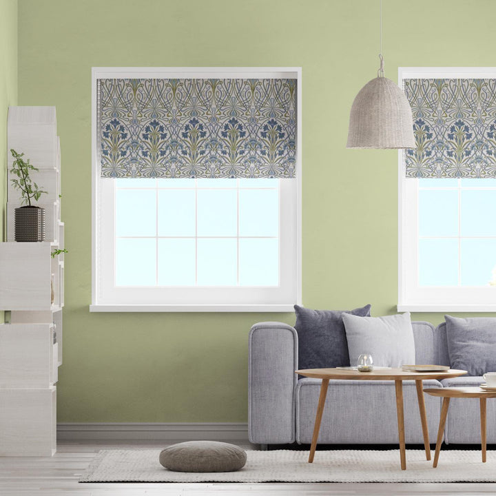 Tiffany Prussian Made To Measure Roman Blind -  - Ideal Textiles