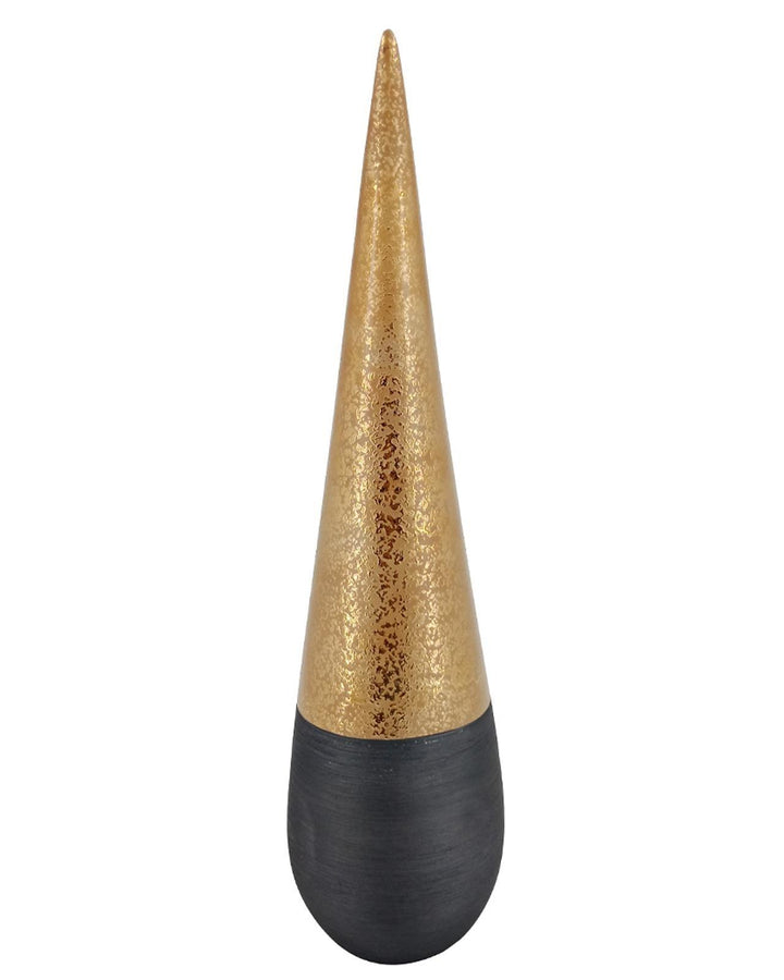 Gaia Large Gold & Black Cone Sculpture - Ideal