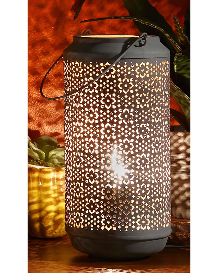 Grey Nori Table Lantern with copper inner - Ideal