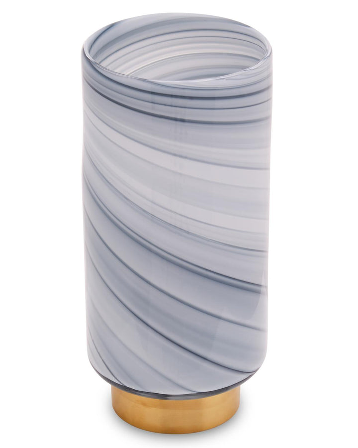Mira Grey Ripped Effect Tall Glass Vase - Ideal