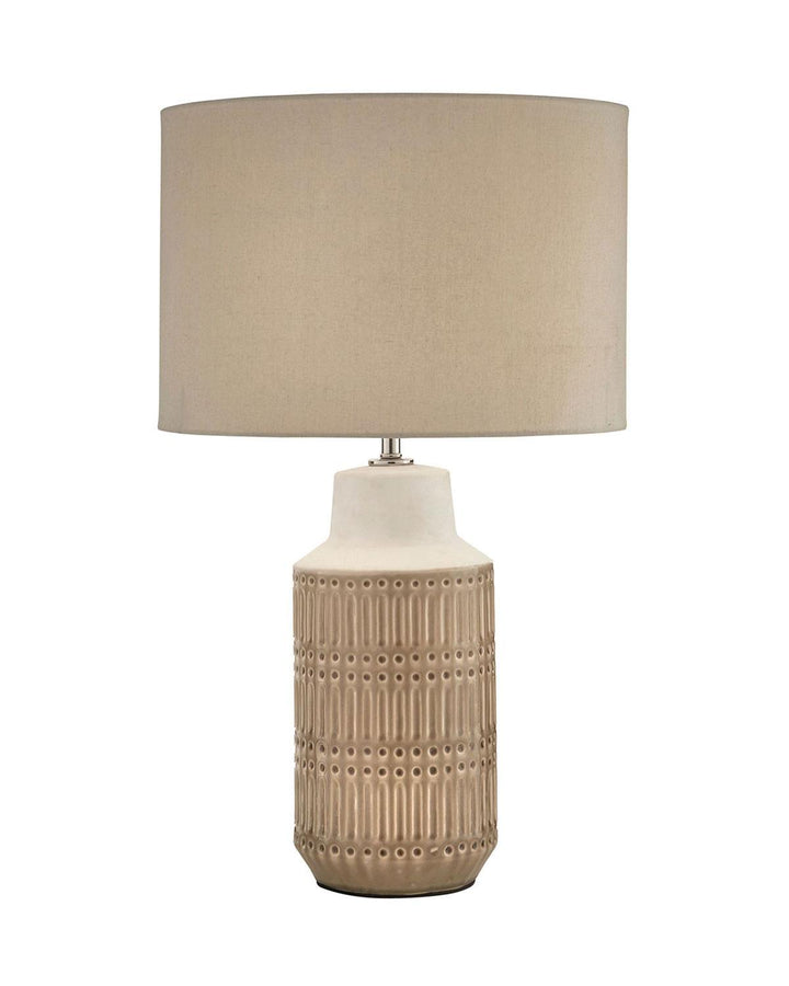 Hunter Table Lamp - Textured Ceramic Base - Biscuit Shade - Ideal