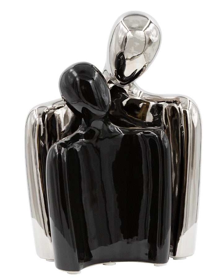 Eros Bust Silver & Black Couple Figurine - Ideal