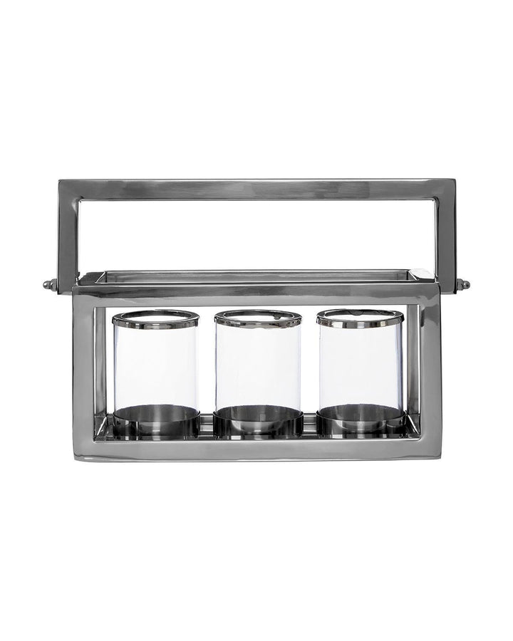 Stainless Steel and Glass 3 Light Lantern - Ideal