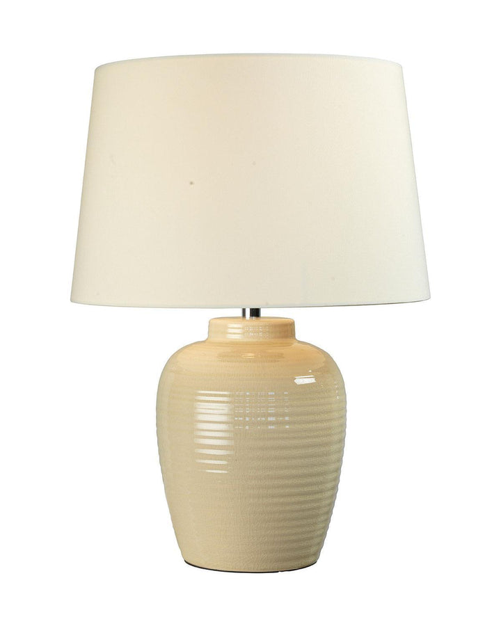 Lume Table Lamp Cream Ceramic Ivory Shade - Ideal