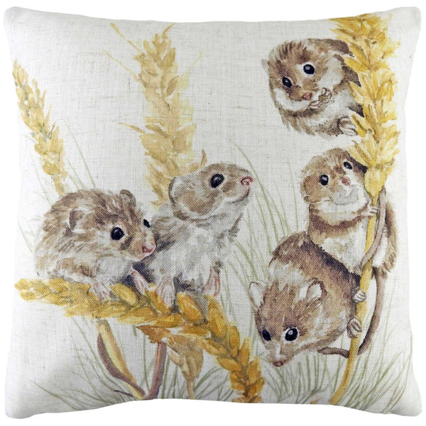 Woodland Field Mice Watercolour Natural Cushion Covers 17'' x 17'' -  - Ideal Textiles