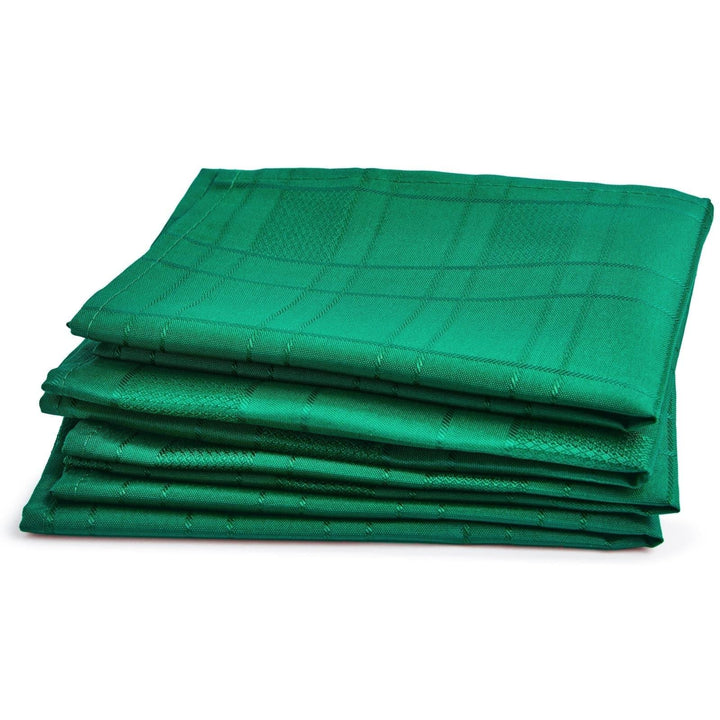 Chequers Jacquard Check Forest Green Tablecloths & Napkins -  - Ideal Textiles