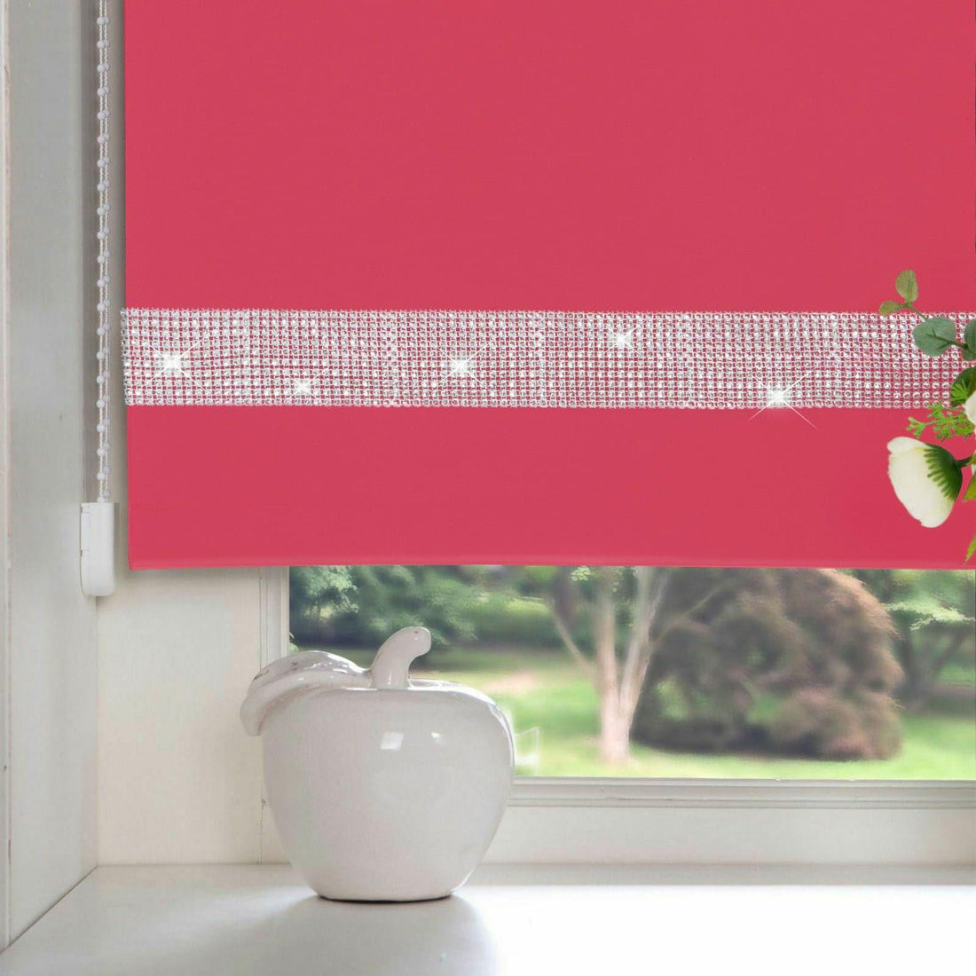 Diamante Thermal Blackout Roller Blind Fuchsia