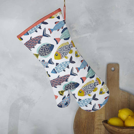 Aquarium Luxury Cotton Gauntlet Oven Mitt Oven Gloves Ulster Weavers   