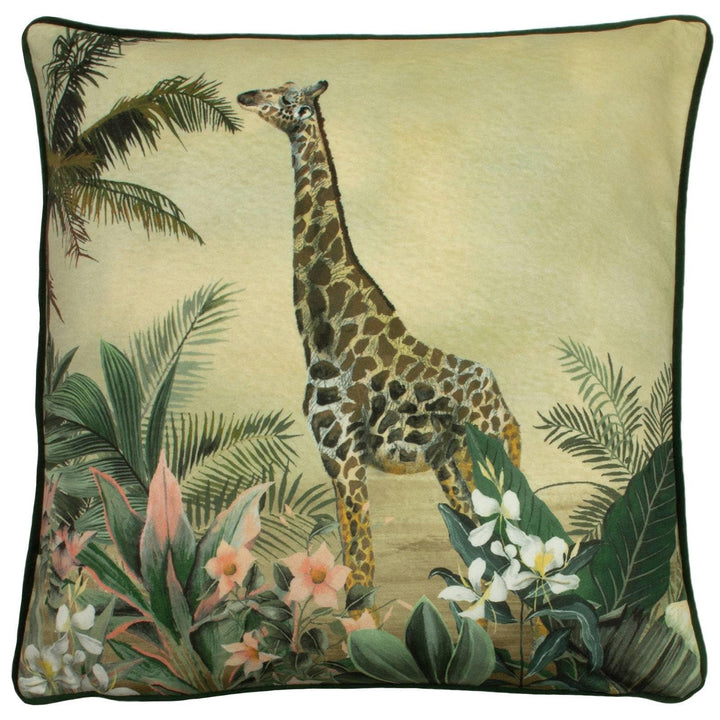 Manyara Giraffe Print Velvet Cushion Covers 17'' x 17'' -  - Ideal Textiles