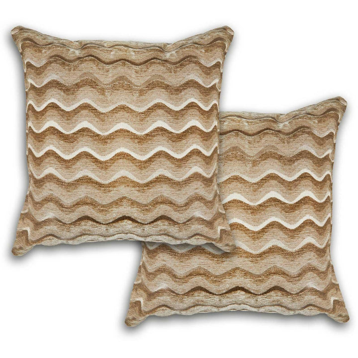 Sinead Chenille Wave Gold Cushion Cover 17'' x 17'' - Ideal