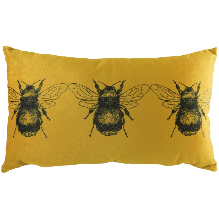 Gold Bee Velvet Gold Boudoir Cushion Covers 12'' x 20'' -  - Ideal Textiles