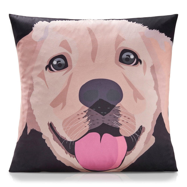 Golden Labrador Velvet Cushion Cover 18" x 18" -  - Ideal Textiles