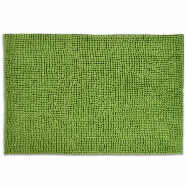 Supersoft Chenille Non-Slip Bath Mat Green -  - Ideal Textiles