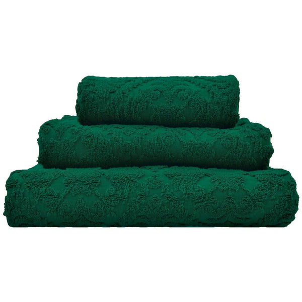 Country House Jacquard Cotton Towel Green - Hand Towel - Ideal Textiles