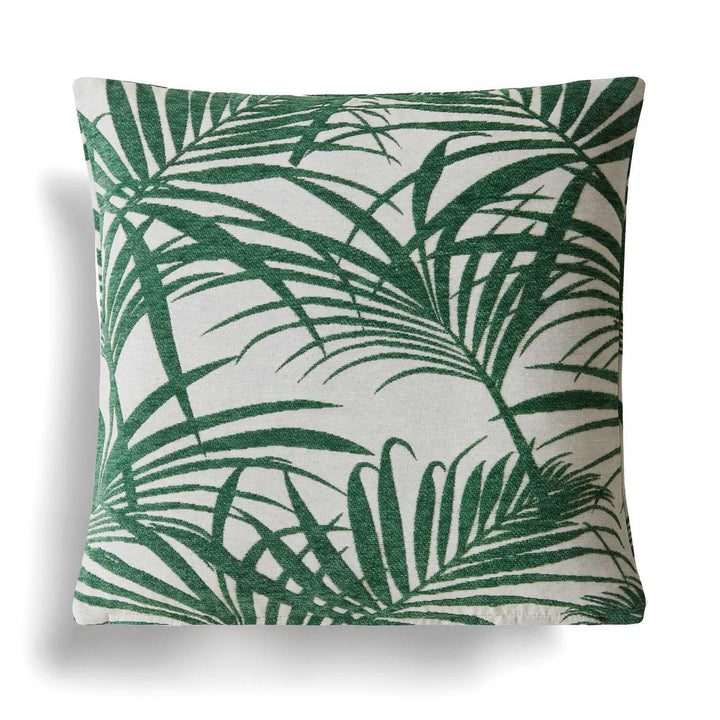 Jungle Palm Chenille Green Cushion Cover 18'' x 18'' -  - Ideal Textiles
