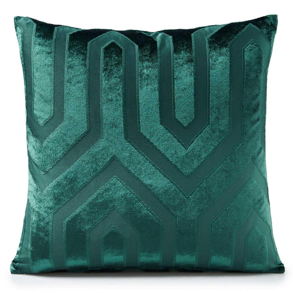 Cadiz Retro Velvet Green Cushion Cover 18" x 18" -  - Ideal Textiles