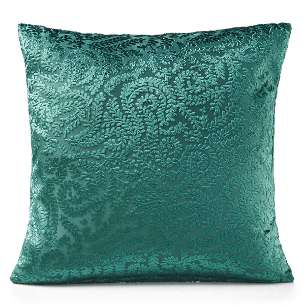 Ashdown Velvet Leaf Green Cushion Cover 18" x 18" -  - Ideal Textiles