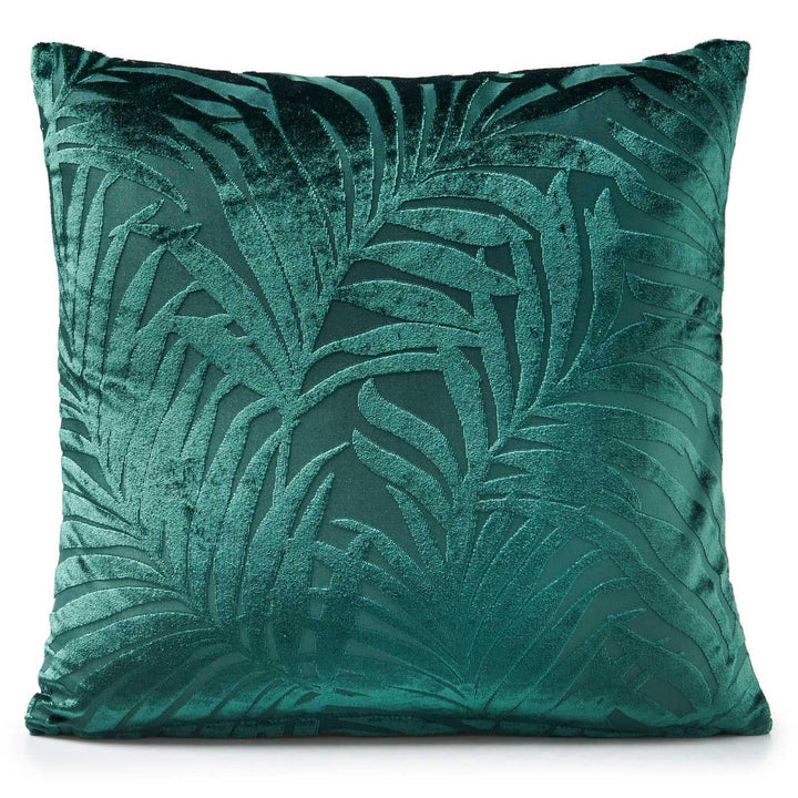 Kew Velvet Palms Green Cushion Cover 18" x 18" -  - Ideal Textiles