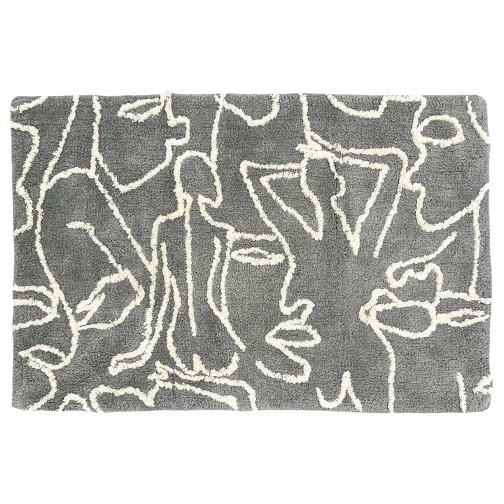 Everybody Abstract Cotton Bath Mat Grey - Ideal