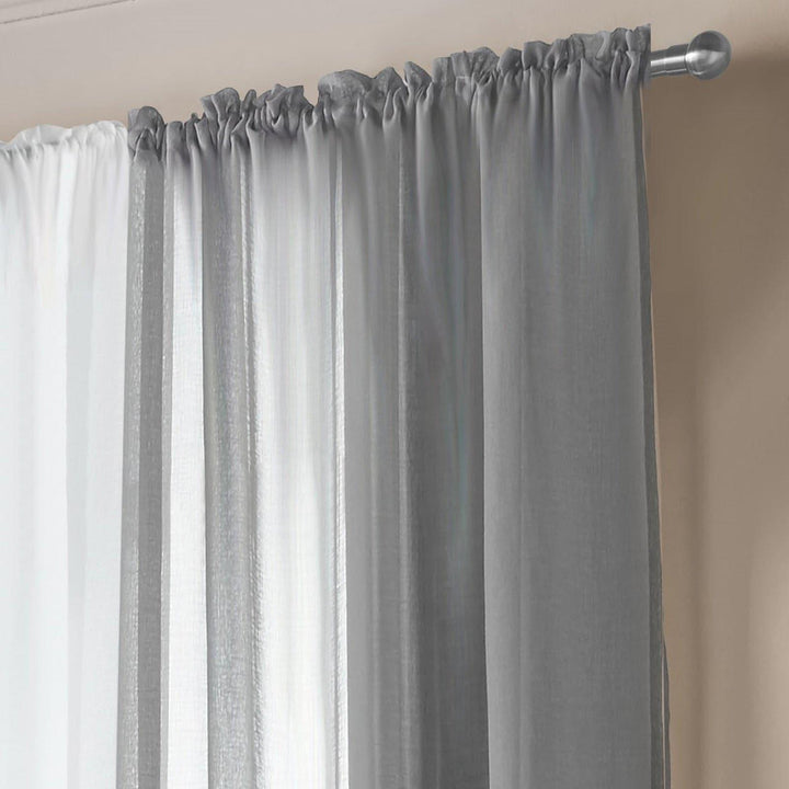 Diana Textured Voile Curtain Panels Silver -  - Ideal Textiles