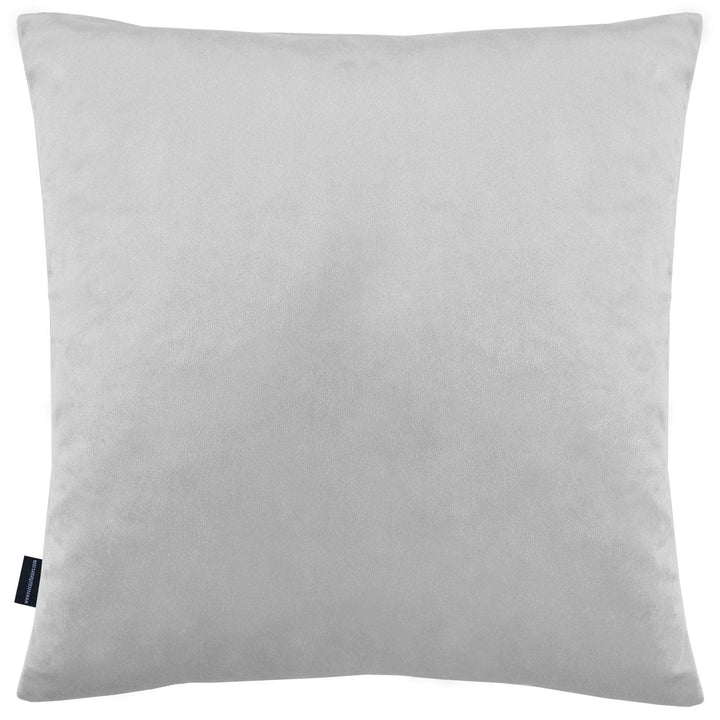 Linear Embroidered Velvet Cushions Grey 17" x 17" -  - Ideal Textiles