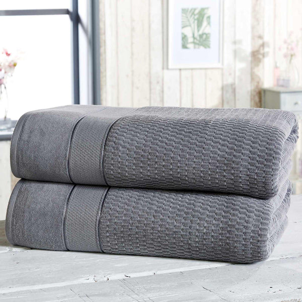 Royal Velvet Grey 2 Piece Bath Sheet Towel Set -  - Ideal Textiles