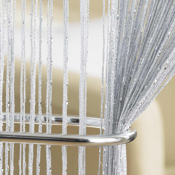 Glam Sparkle Grey String Door Curtain Panel -  - Ideal Textiles