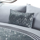 Charleston Glitter Sparkle Grey Boudoir Cushion Filled Cushion Rapport   