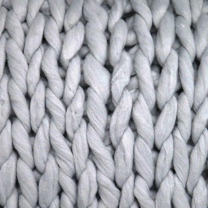 Chunky Cable Knit Throw Grey 120cm x 150cm -  - Ideal Textiles