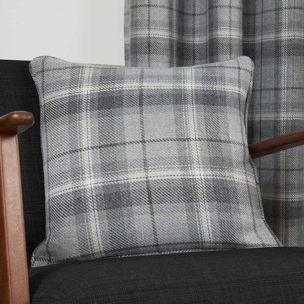 Carnoustie Tartan Grey Cushion Covers 17'' x 17'' -  - Ideal Textiles