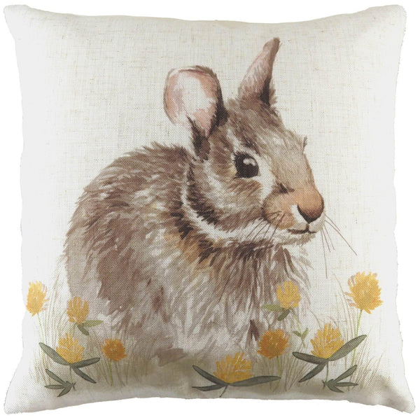 Woodland Hare Watercolour Natural Cushion Covers 17'' x 17'' -  - Ideal Textiles