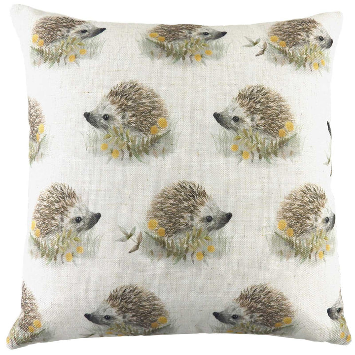 Woodland Hedgehog Repeat Watercolour Natural Cushion Covers 17'' x 17'' -  - Ideal Textiles