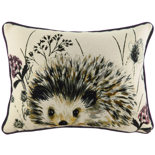 Elwood Hedgehog Watercolour Painted Style Filled Cushions 33cm x 43cm - Polyester Pad - Ideal Textiles