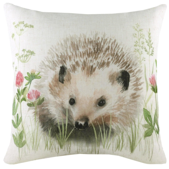 Hedgerow Hedgehog Watercolour Hand Painted Cushion Covers 17'' x 17'' -  - Ideal Textiles