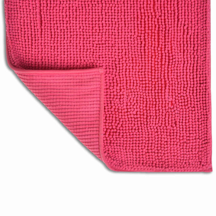 Supersoft Chenille Non-Slip Bath Mat Hot Pink -  - Ideal Textiles