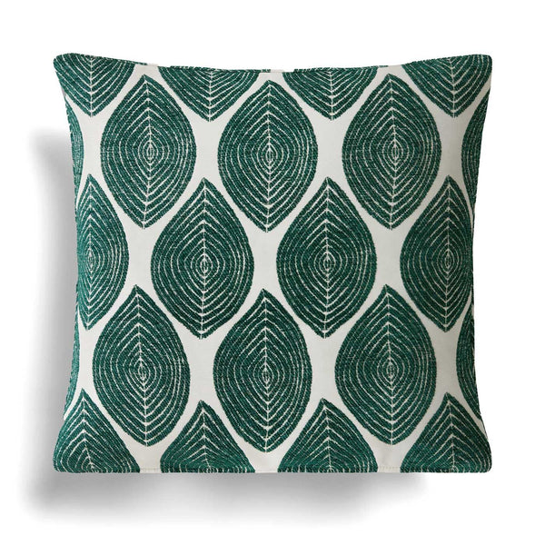Bliss Chenille Leaf Jungle Cushion Cover 18'' x 18'' -  - Ideal Textiles