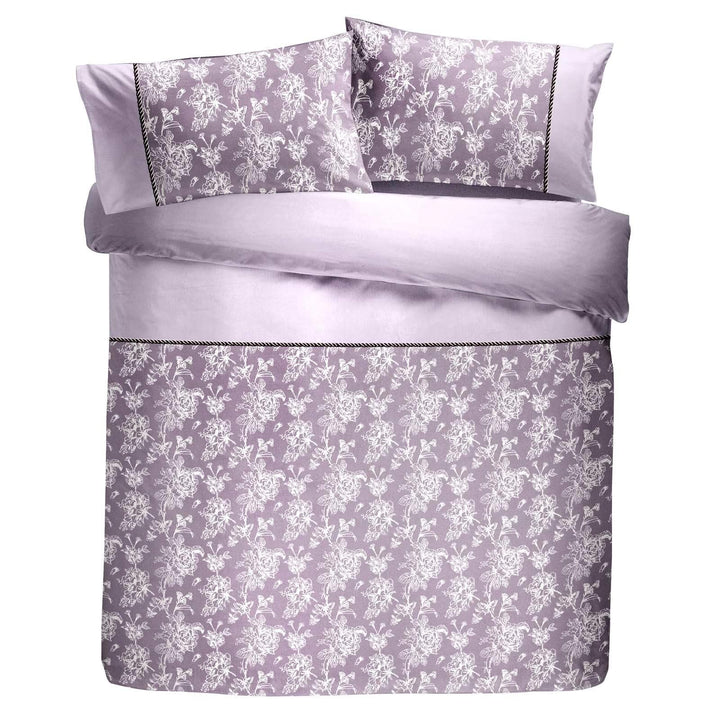 Jasmine Floral Jacquard Lavender Duvet Cover Set -  - Ideal Textiles