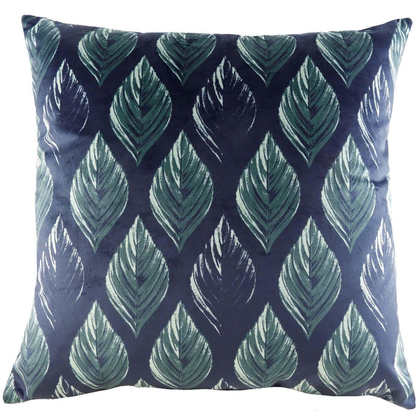 Eden Leaves Botanical Velvet Multicolour Cushion Covers 17'' x 17'' -  - Ideal Textiles